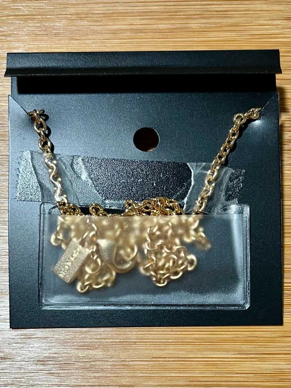 Coach Signature Gold Tone Pavé Crystal C Link Necklace 16” - 18” Lobster Clasp